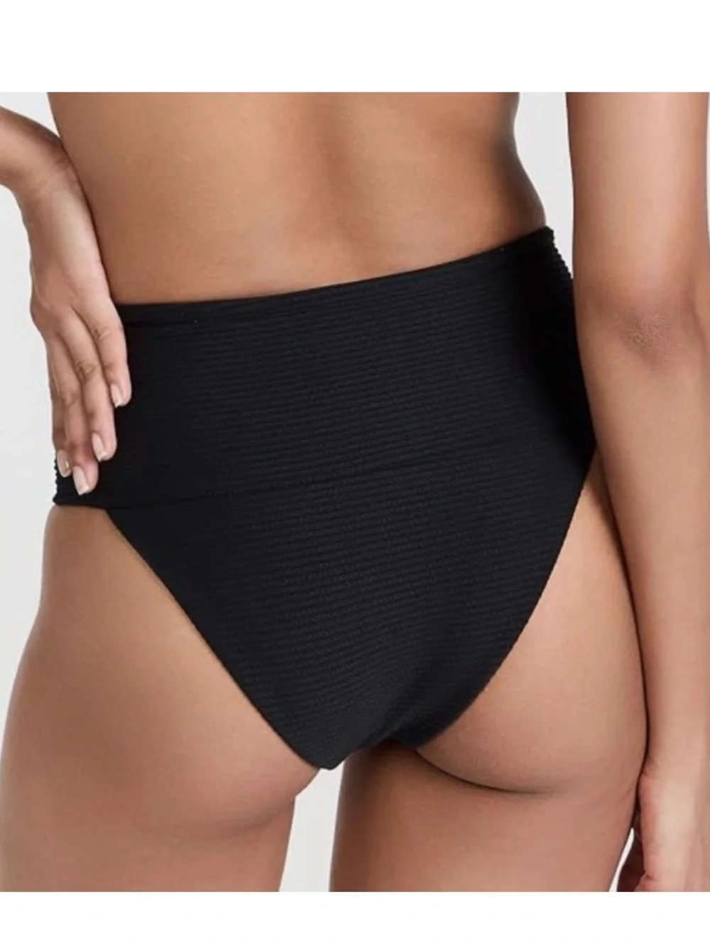 L*Space Eco Repreve Desi High Banded Waist Ribbed Bikini Swim Bottom NWT Size XS